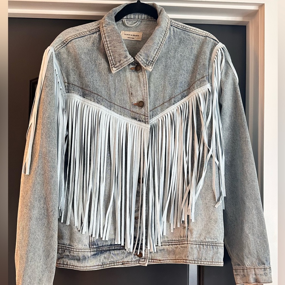 Jean Jacket with fringe